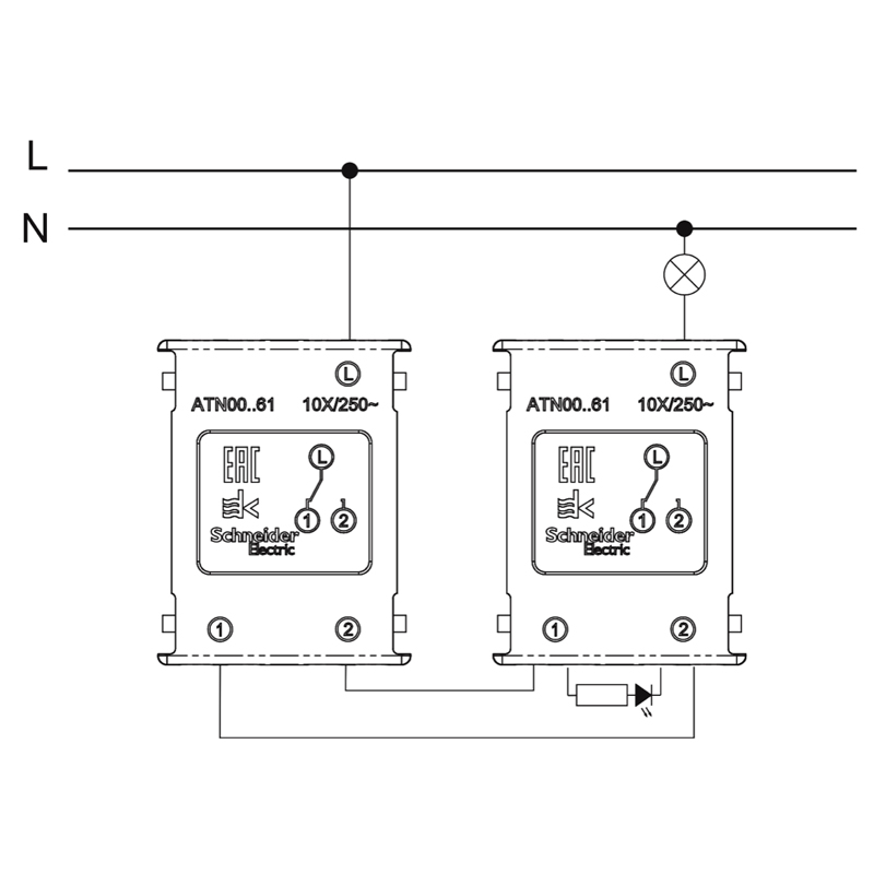 Схема подключения выключателей Шнайдер
